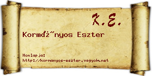Kormányos Eszter névjegykártya