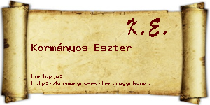 Kormányos Eszter névjegykártya
