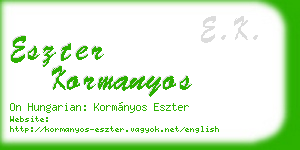 eszter kormanyos business card